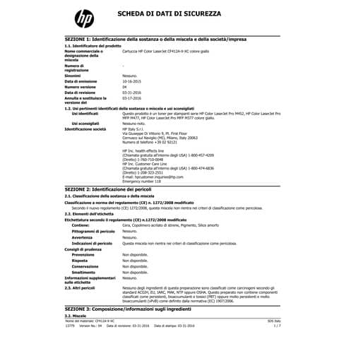 Toner 410A HP giallo  CF412A